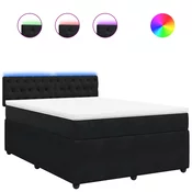 vidaXL vidaXL Box spring posteljni z vzmetnico črn 140x190 cm žamet, (21310758)