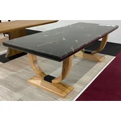 Casa Padrino luxury dining table black/natural 240 x 100 x H. 77 cm - Rectangular kitchen table with granite table top - Dining room furniture - Luxury furniture - Luxury furnishings