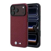 Maska BMW M Carbon Metal Logo Magsafe za iPhone 17 Pro Max/ 18 Pro Max bordo