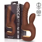InToYou Mocca Thrusting Rabbit Vibrator with Ergonomic Grip Brown