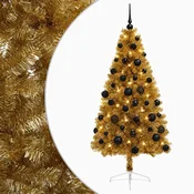 Vidaxl Umetna božična jelka z bučko 150 cm 150 LED Toplo bela