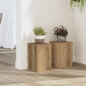 Vidaxl vidaXL Podstavki za rože v lončkih, 2 kosa, umetniški hrast, 20x20x30 cm
