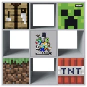 Minecraft REGAL 90/90/30 cm siva, večbarvno
