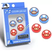 Mačje tačke štiri modro-rdeče silikonske kapice za Switch 2 & PS5 & PS4 & Xbox