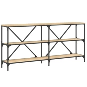 MAISON CHIC konzolna miza - miza ob steni sonoma hrast 160x30x75 cm inž. les in železo, (21786453)