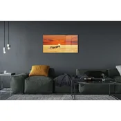 tulup.si Slika na akrilnem steklu Zebra polje sunset 100x50 cm 4 obešalnika