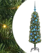 Vidaxl Umestno božično drevo Zelena 120 cm PVC in Jeklo in Plastika