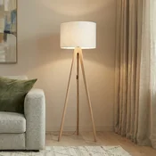 TK Lighting Stojna svetilka Grand, krem/bor, višina 145 cm, E27 - Dnevna soba/jedilnica - Sodobni - krema, čeljust - Les