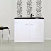 Respekta Kuhinjski ormaric sa sudoperom KS 60 D (60 x 100 cm, Okretna vrata, Bijele boje)