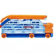 Dječja igračka Hot Wheels City - Auto transporter sa stazom za spuštanje, s autićima