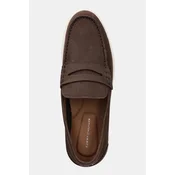 Mokasini iz nubuka Tommy Hilfiger TOMMY HILFIGER NUBUCK P LOAFER moški, rjava barva, FM0FM05350