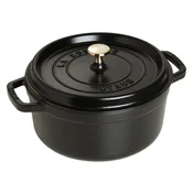 Litoželezni lonec Staub, okrogel, 3.8 L, črn