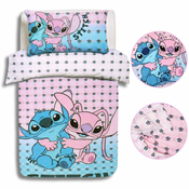 Disney Stitch in Angel DISNEY Komplet modre in roza posteljnine 135x200 cm