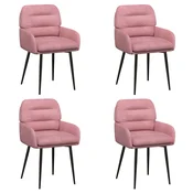 vidaXL vidaXL Jedilni stoli 4 pcs Žamet Roza 59 x 59,5 x 90 cm, (5000296869)