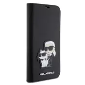Maska Karl Lagerfeld Saffiano BP Nft Karl&Choupette za iPhone 15 crna