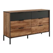 Komoda Kingston AB106 Antracit, Kesten, S ladicama, 82x138x40cm