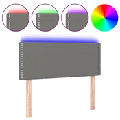 Vidaxl vidaXL Vzglavje postelje z LED diodo temno sivo 100x5x78/88 cm blago