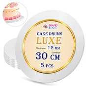 shumee Podstavek za torto, bela 30 cm 1,2 cm, komplet 5 kosov, okrogli boben za torto, luksuzni Brand4Cake