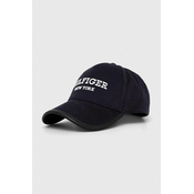 Pamučna kapa sa šiltom Tommy Hilfiger boja: tamno plava, s aplikacijom