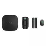 Ajax Systems 38169.56.BL1 Brezžični alarmni sistem StarterKit komplet (Hub + PIR senzor gibanja + Magnetni senzor + Daljinski upravljalnik) črn