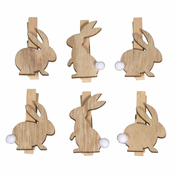 Rayher. Lesene ščipalke, Zajčki, 2.5x3.5cm, set 6