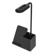 Rabalux Stona lampa Cerie, wireless punjac za mobilni, dimabilna, LED 4W, 3000-6500K, Crna