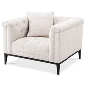 Casa Padrino luxury Chesterfield armchair with pillow white/gunmetal 103 x 97 x H. 75 cm - Living room armchair - Living room furniture - Chesterfield furniture - luxury furniture