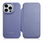iCarer CE Premium Leather Folio MagSafe Apple iPhone 14 Pro Max light purple