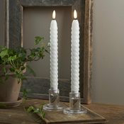 Set od 2 LED svijece od bijelog voska Star Trading Flamme Swirl Antique, visina 25 cm