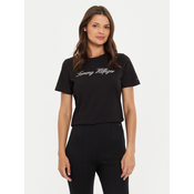 Tommy Hilfiger Majica Script WW0WW43459 Črna Regular Fit