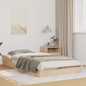 Krevetna konstrukcija Smeđa 80 x 200 cm Čvrsto borovo drvo Bež