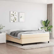 Box spring postelja z vzmetnico krem 180x200 cm blago