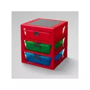 LEGO® organizator s tri ladice - crveni