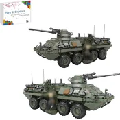 Nikcorp Konstrukcijske kocke KeKeDuo XJ-787A IFV bojno vozilo 1512 delov, premični stolp, odpirajoča loputa, figuri v notranjosti, darilna škatla, 31 cm x 13,7 cm x 13,7 cm, 16+