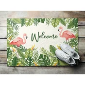 tulup.si Predpražnik za pred vrata Welcome flamingi in listi 60x40 cm