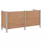 Ograda za kante za smece Smeda 237 x 85 x 115 cm Aluminij i WPC