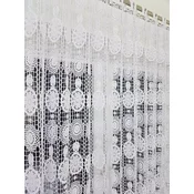 shumee Že izdelana bela gipur zavesa 400x250 cm, z luknjicami in žabami