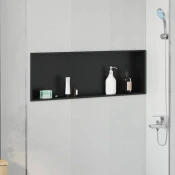 Nicica za tuš Crna 90 x 30 x 9,5 cm Nehrdajuci celik