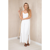 Long dress with straps ecru