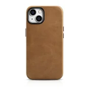 iCARER iCarer Oil Wax Premium Leather Case usnjena torbica za iPhone 14 Plus z MagSafe, rjava (WMI14220703-TN)