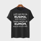 MAFIMI Muška majica Juce sam pio sa Rusima, Crna