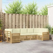Set vanjskih sofa 7 pcs Bijela i krem 304 x 132,5 x 73 cm