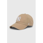 Otroška bombažna bejzbolska kapa 47 brand MLB New York Yankees CLEAN UP bež barva, BNLRGW17GWS