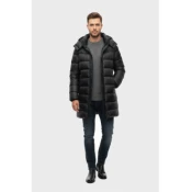 Blauer za moške. 25WBLUK03147 Črna puhovka (XXL), Priložnostno, Poliamid