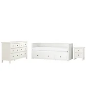 HEMNES Pohištvo za spalnico, 3 kosi, bela lazura, 80x200 cm