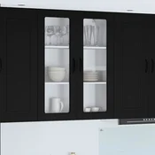 vidaXL Stenska kuhinjska omarica Črna 80 x 31 x 100 cm Konstruiran les
