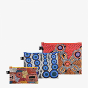 LOQI set 3 žepkov z zadrgo Zip Pockets Lewis, Egan, Dixon, Water Dreaming, Recycled