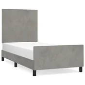 Vidaxl Posteljni okvir brez vzmetnice svetlo siv 80x200 cm žamet