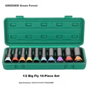 Greener Set nasadnih kljuceva za udarni odvijac, 1/2, 8-24mm, 10 Komada