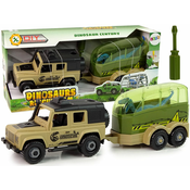 slomart LEAN TOYS Terensko vozilo transporter za razstavljanje - dinozavri